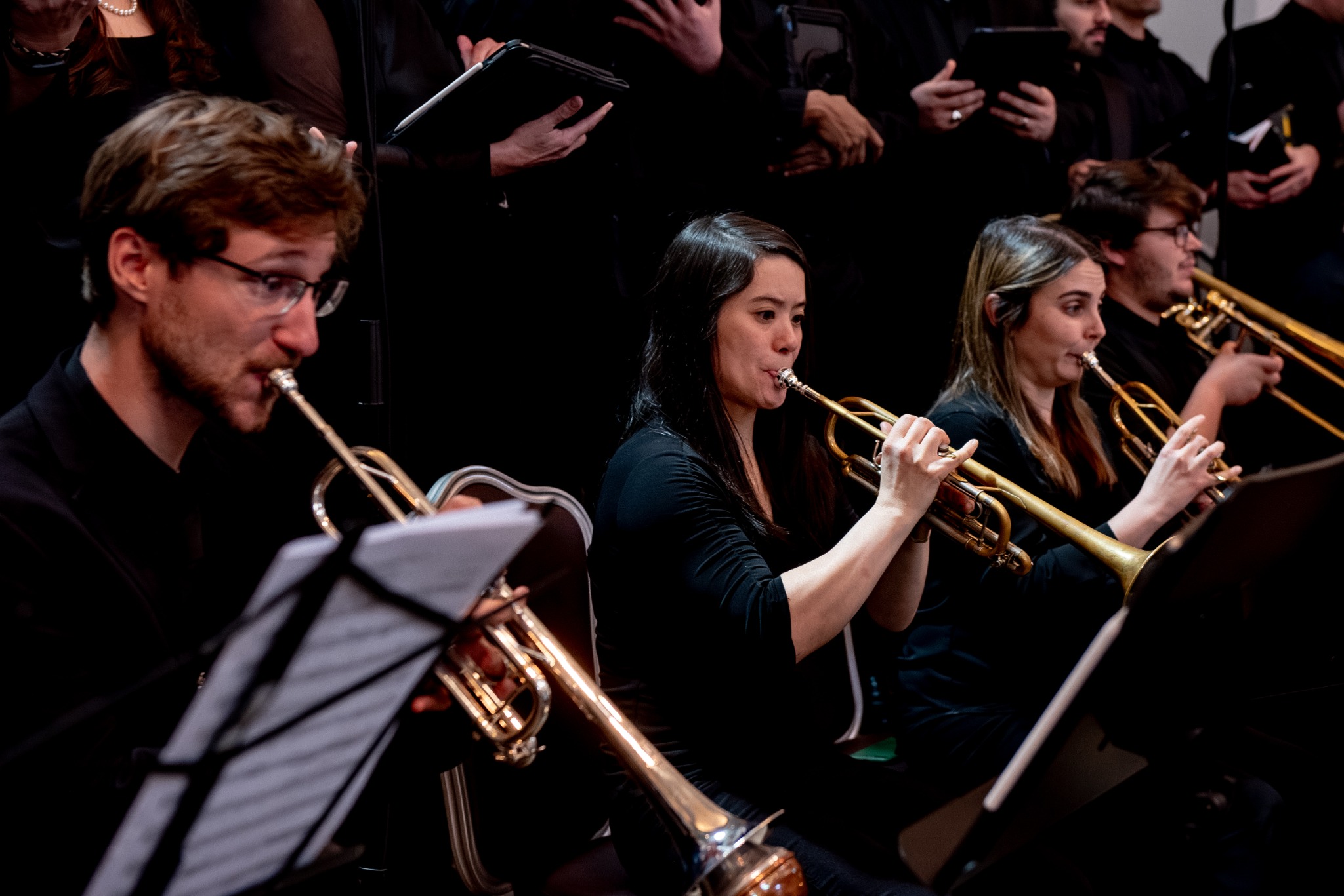 Great Falls Philharmonic brass musicians performing